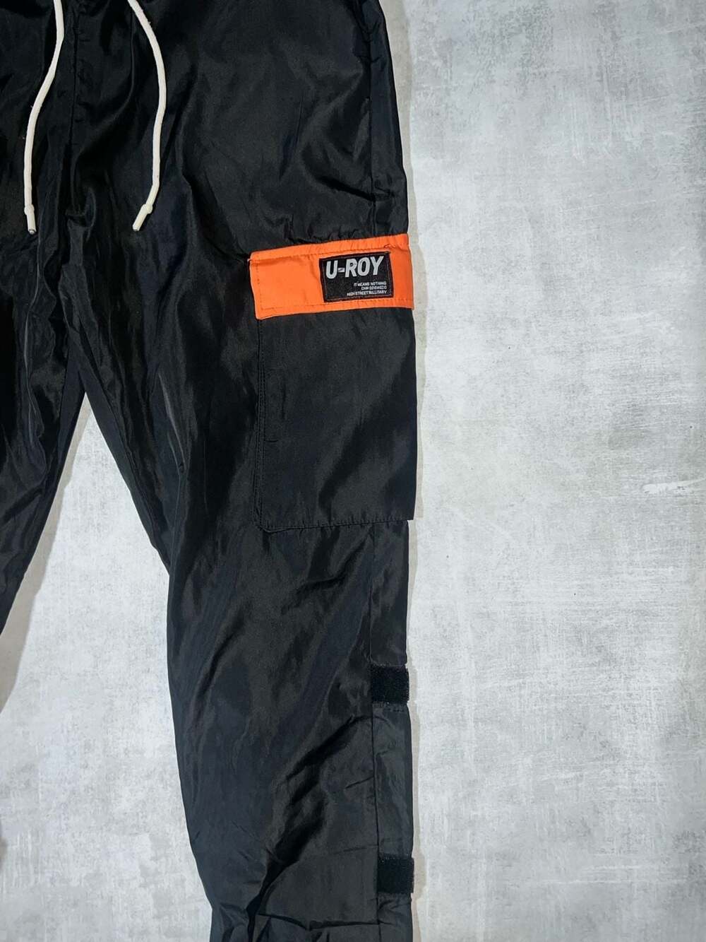 U-ROY Streetwear Tactical Cargo Jogger Pants with Velcro Straps - Picture 3 of 4